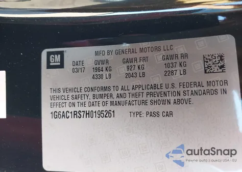 2017 Cadillac Ats Premium Performance from USA, damaged, VIN 1G6AC1RS7H0195261